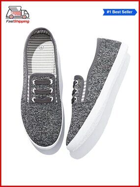 ✨ Canvas Slip On Sneakers Casual Walking Non Slip Work Shoes
